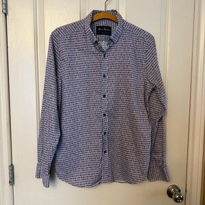 Robert Graham Modern Americana Multicolor Micro-Print Long-Sleeve Shirt Medium